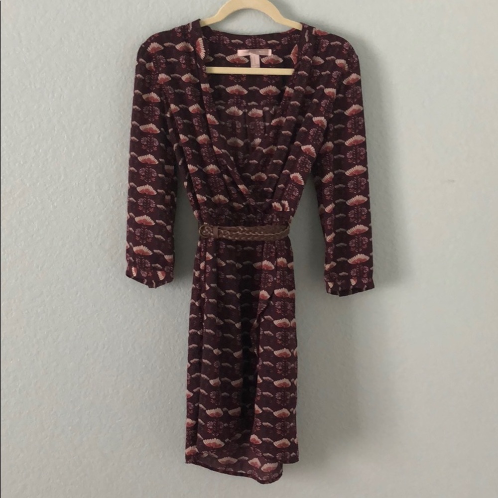Hi low pattern dress with belt